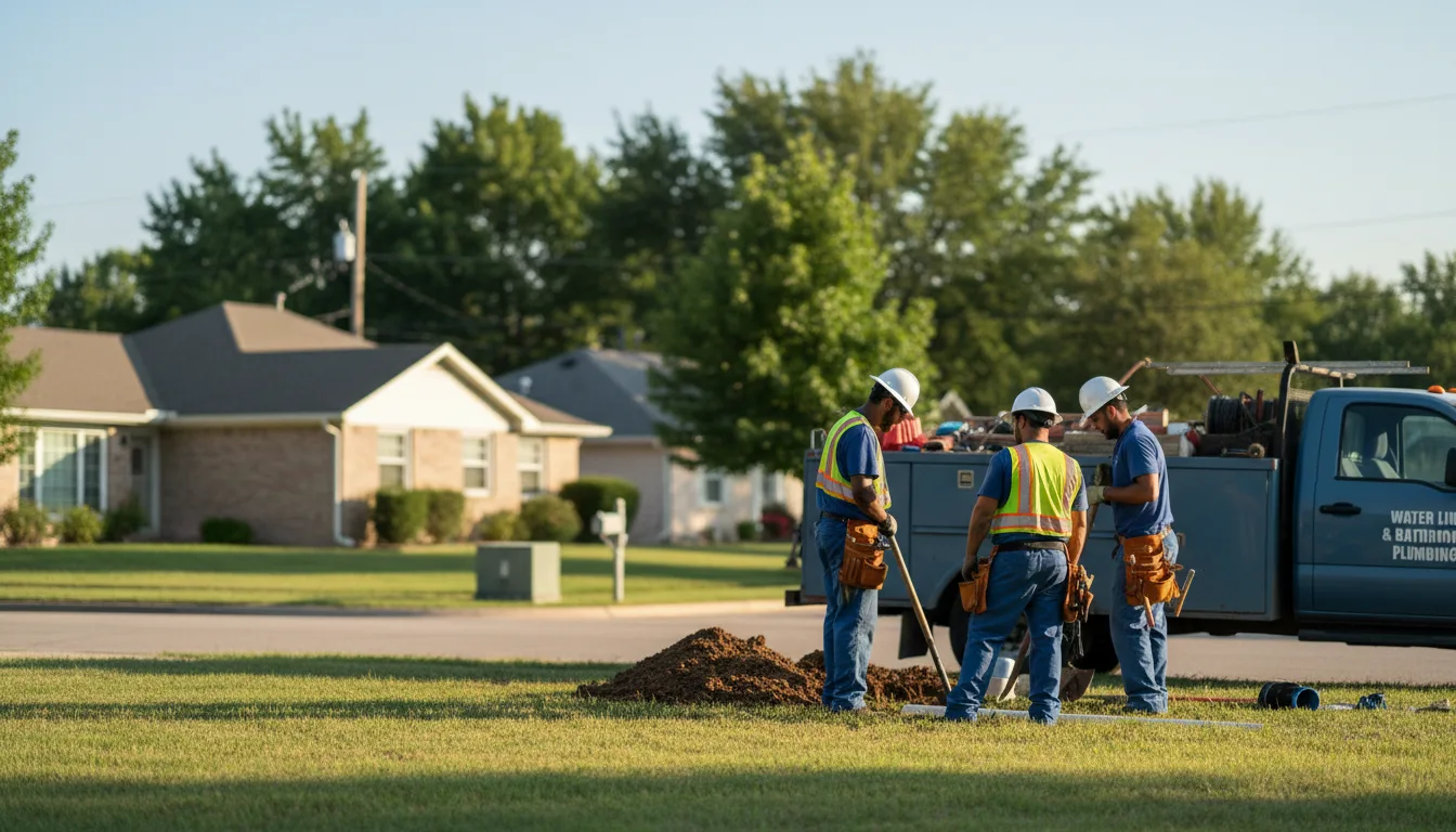 Residential water line and bathroom plumbing service in Fredericksburg, PA